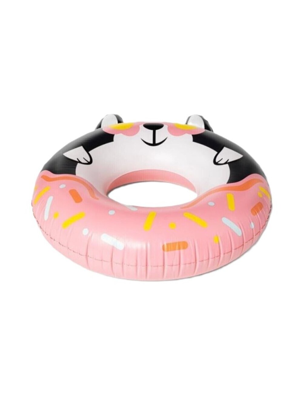 Sun Squad Boxer Puppy & Donut Design 46" x 41" Inflatable Tube Ring Pool Float - Picture 3 of 6